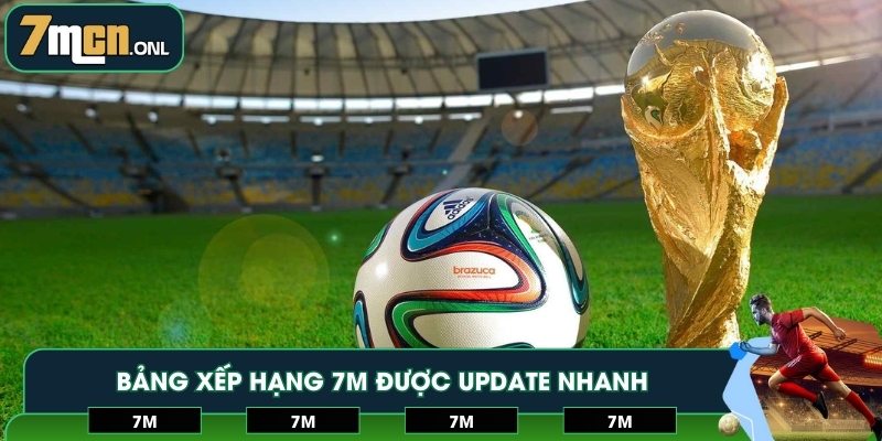 Bảng xếp hạng 7M được update nhanh